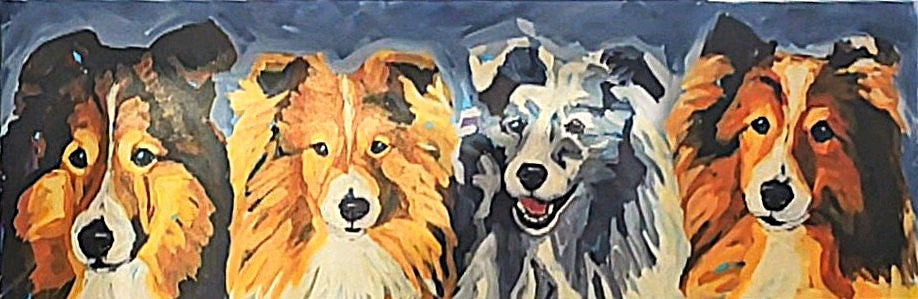 Multiple pets on 12"x36" canvas