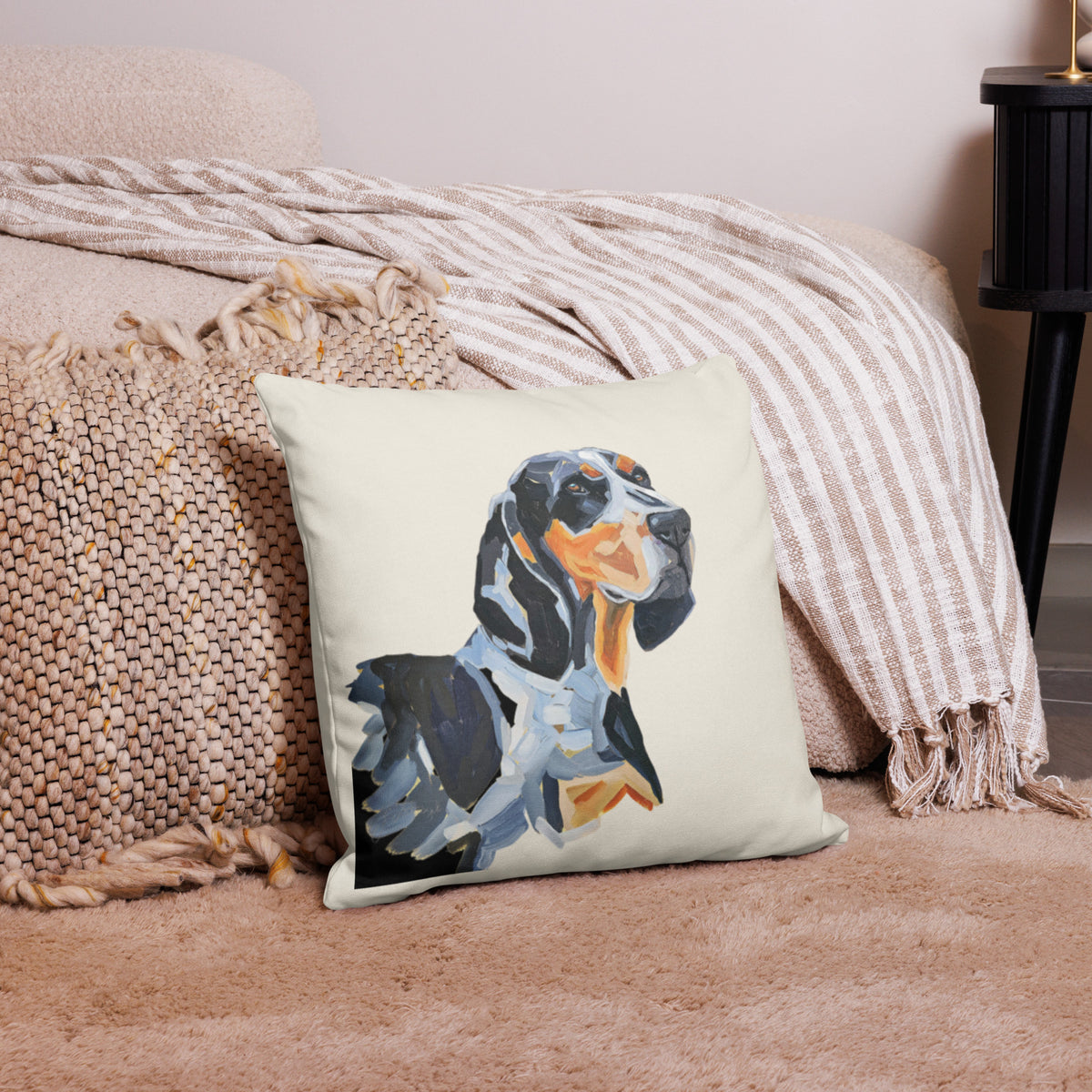 Bluetick white Premium 18"x18" Pillow