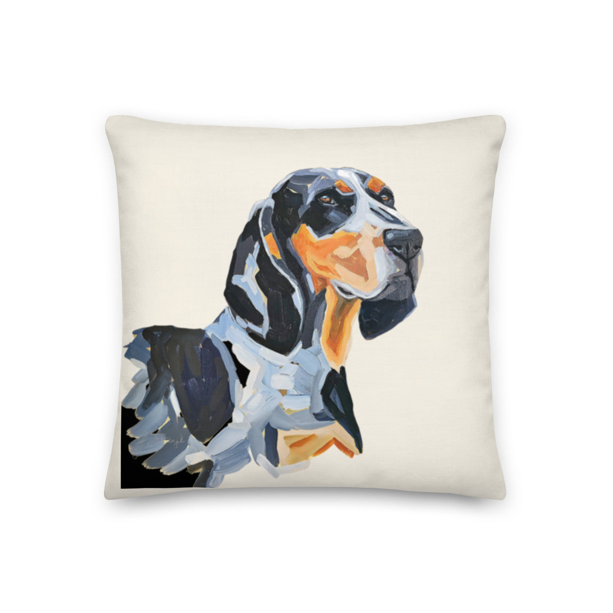 Bluetick white Premium 18"x18" Pillow