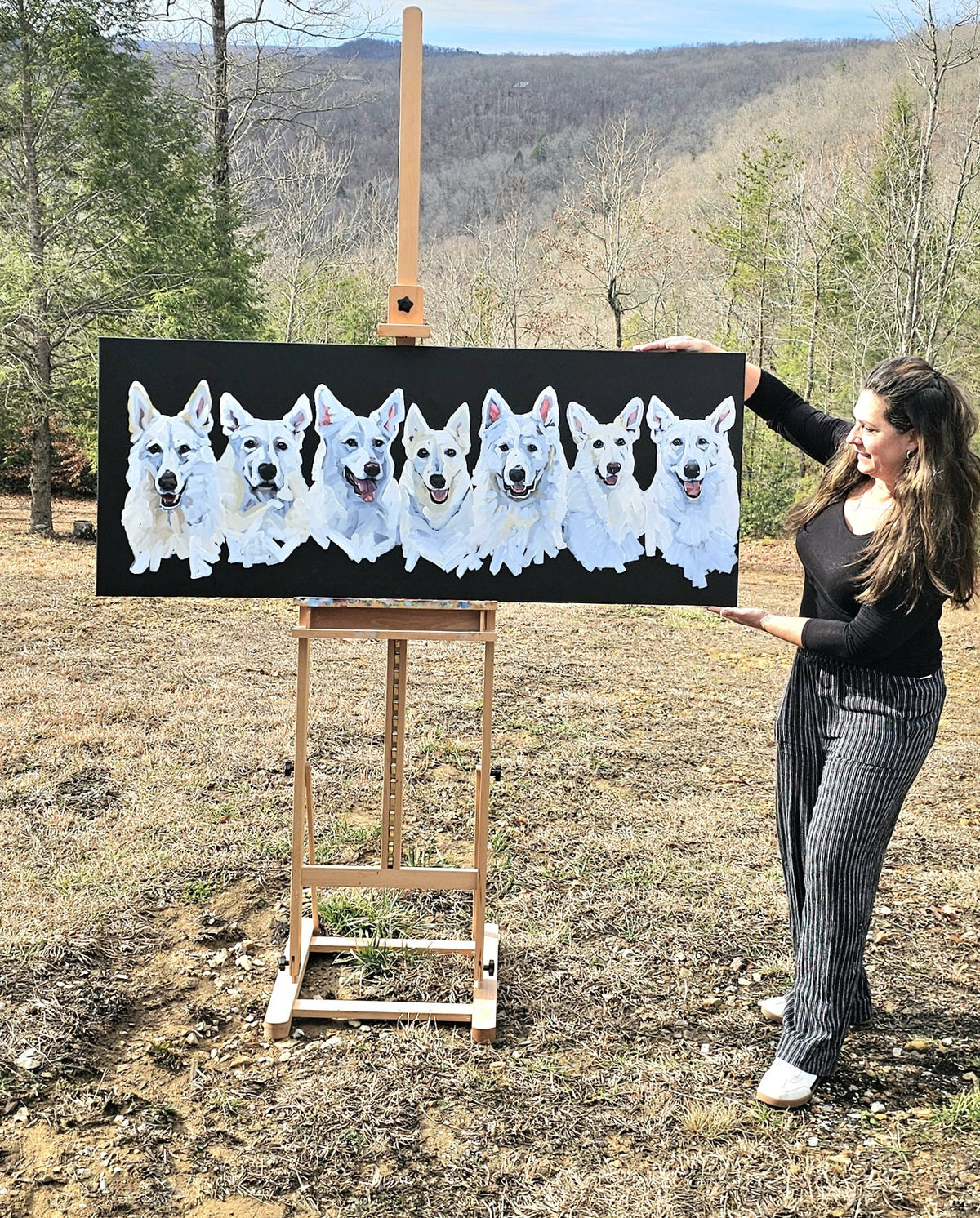 Multiple pets on Custom 24"x60" canvas